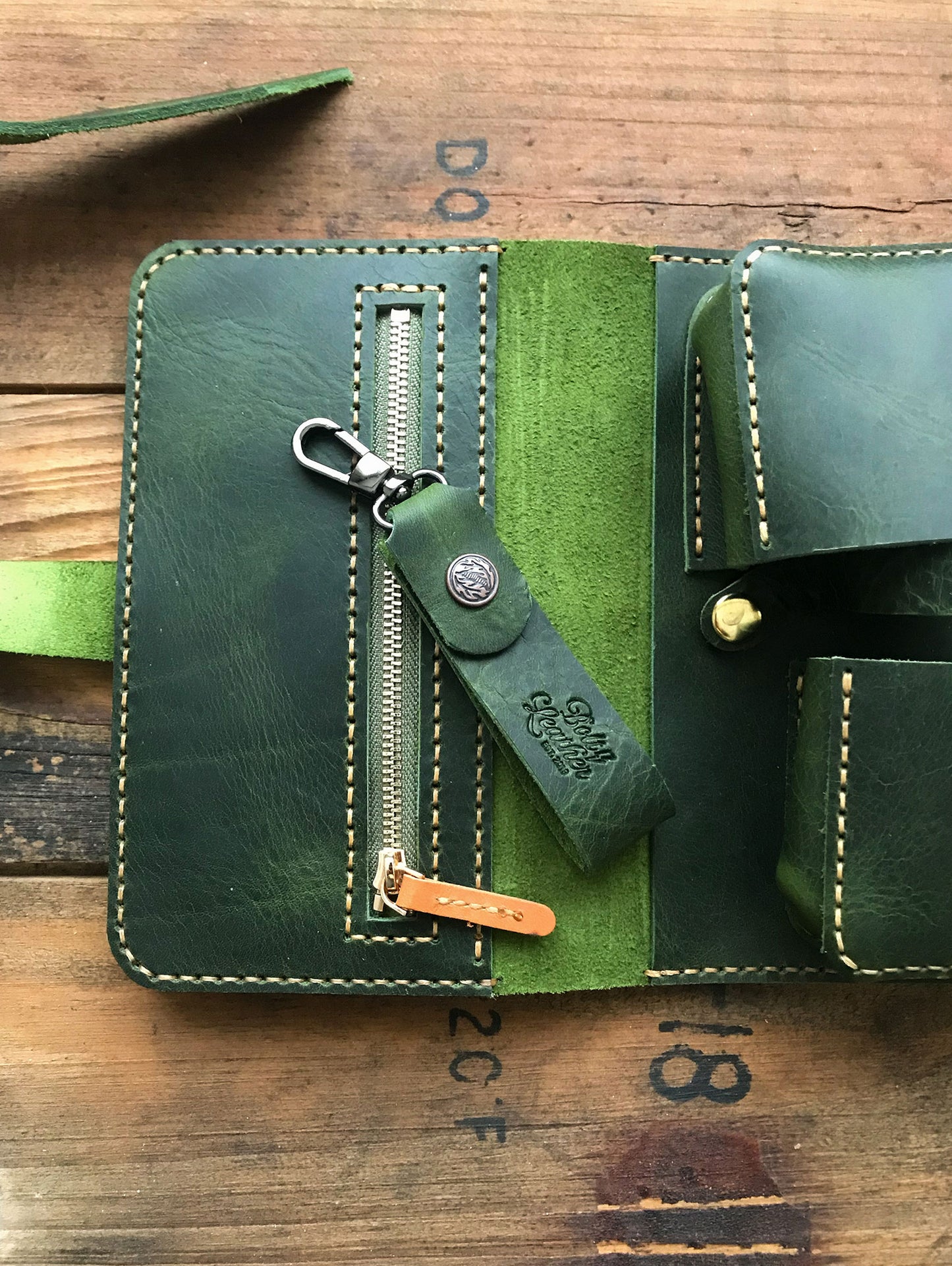 Deri Pipo Çantası - Yeşil