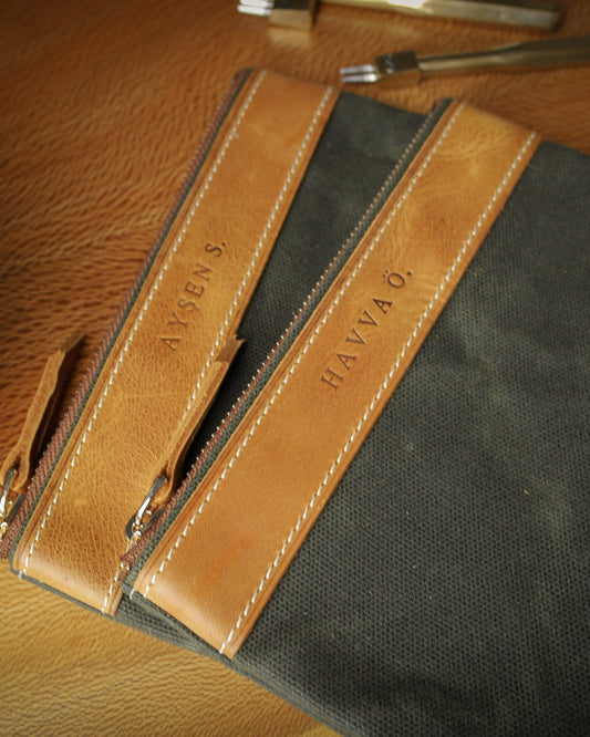 Customizable Canvas & Leather Handbag