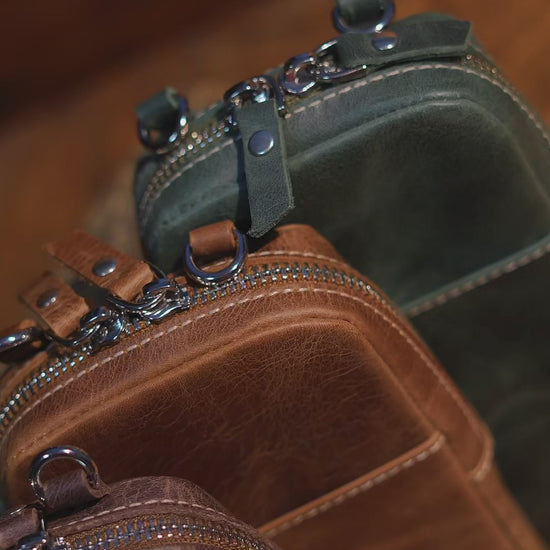 Hakiki deri telefon çantası